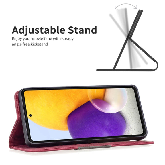 For Samsung Galaxy A73 5G Magnetic Splicing Leather Phone Case(Red)