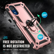 For Samsung Galaxy A03 Core 164mm Shockproof TPU + PC Phone Case with Holder(Rose Gold)
