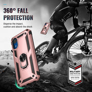 For Samsung Galaxy A03 Core 164mm Shockproof TPU + PC Phone Case with Holder(Rose Gold)