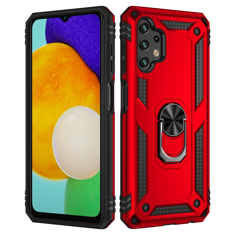 For Samsung Galaxy A13 4G Shockproof TPU + PC Phone Case with Holder(Red)
