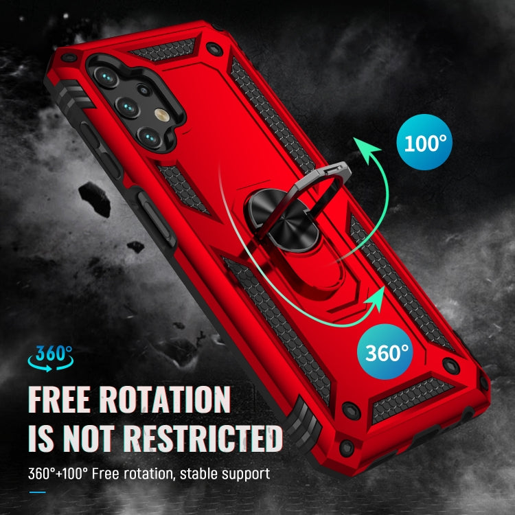 For Samsung Galaxy A13 4G Shockproof TPU + PC Phone Case with Holder(Red)