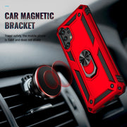 For Samsung Galaxy A13 4G Shockproof TPU + PC Phone Case with Holder(Red)