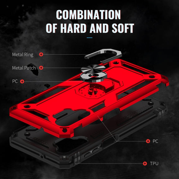 For Samsung Galaxy A13 4G Shockproof TPU + PC Phone Case with Holder(Red)