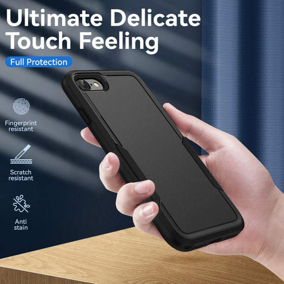For iPhone SE 2022 / SE 2020 / 8 / 7 Pioneer Armor Heavy Duty PC + TPU Phone Case(Black)