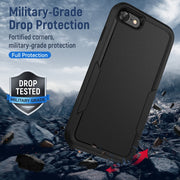 For iPhone SE 2022 / SE 2020 / 8 / 7 Pioneer Armor Heavy Duty PC + TPU Phone Case(Black)