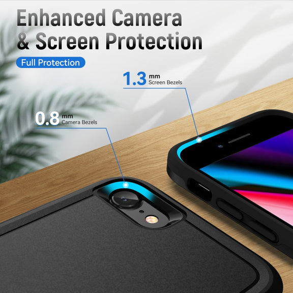 For iPhone SE 2022 / SE 2020 / 8 / 7 Pioneer Armor Heavy Duty PC + TPU Phone Case(Black)