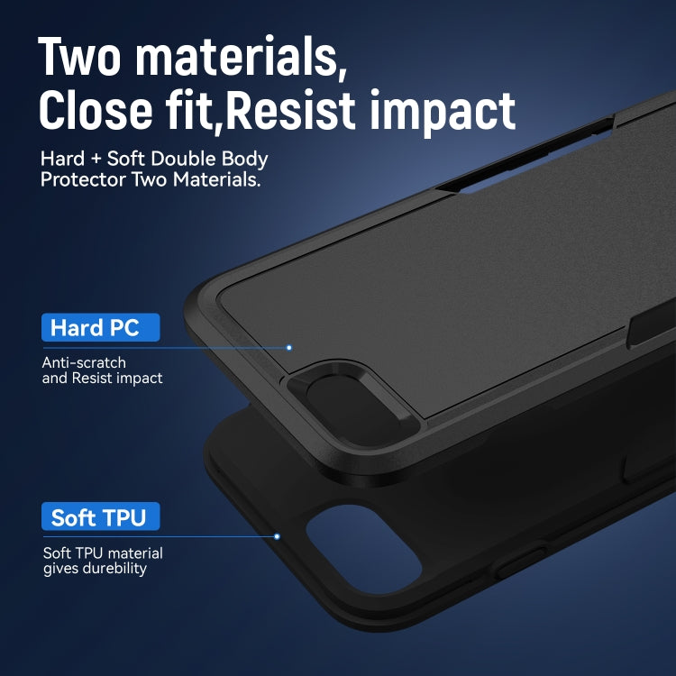 For iPhone SE 2022 / SE 2020 / 8 / 7 Pioneer Armor Heavy Duty PC + TPU Phone Case(Black)