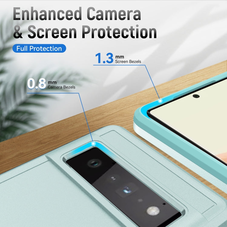 For Google Pixel 6 Pro Pioneer Armor Heavy Duty PC + TPU Holder Phone Case(Green)