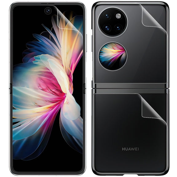 1 Sets imak Curved Full Screen Hydrogel Film (Outer Screen + Back + Inner Screen) For Huawei P50 Pocket