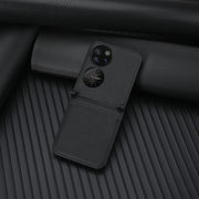 For Huawei P50 Pocket Lambskin Texture Card Folding Phone Case(Black)