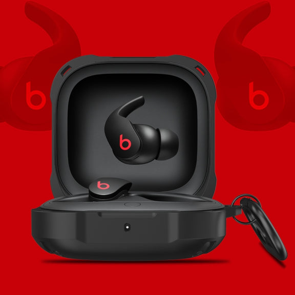 Armor Earphone Protective Case with Hook For Beats Fit Pro(Black)
