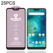25 PCS 9H HD Large Arc High Alumina Full Screen Tempered Glass Film for Xiaomi Mi A2 Lite