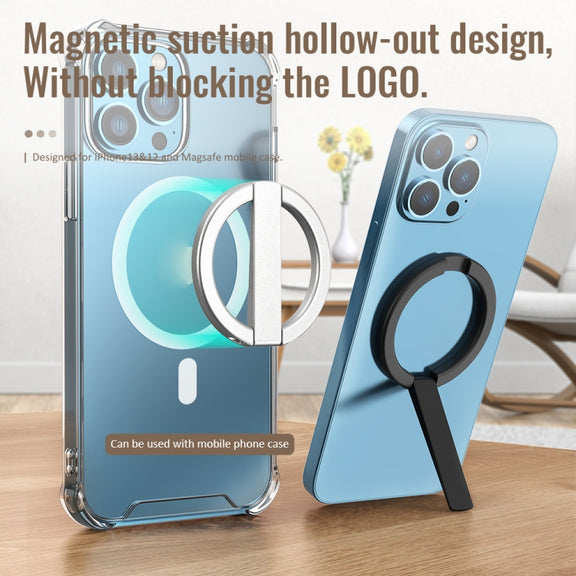 R-JUST SJ20 Magnetic Back Sticker Phone Holder for iPhone 14 & 13 & 12 Series(Silver)