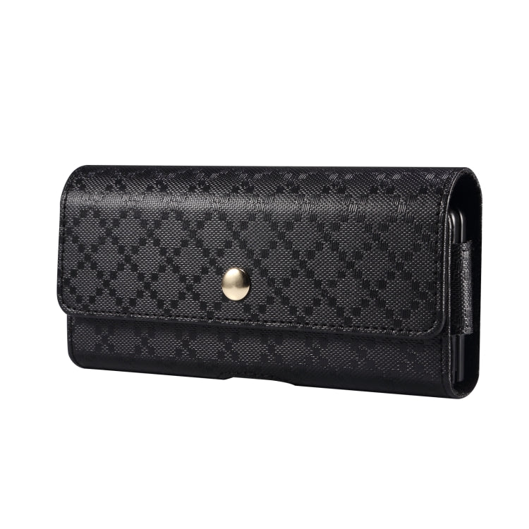 For Samsung Galaxy Z Fold3 5G Checkered Texture Waist Hanging Phone Case(Black)
