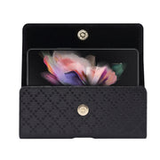 For Samsung Galaxy Z Fold3 5G Checkered Texture Waist Hanging Phone Case(Black)