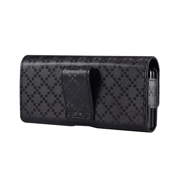 For Samsung Galaxy Z Fold3 5G Checkered Texture Waist Hanging Phone Case(Black)