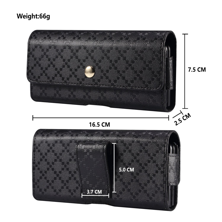 For Samsung Galaxy Z Fold3 5G Checkered Texture Waist Hanging Phone Case(Black)