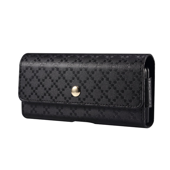 For Samsung Galaxy Z Fold3 5G Checkered Texture Waist Hanging Phone Case(Black)