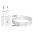 IVON AD-35 2 in 1 18W QC3.0 USB Port Travel Charger + 1m USB to 8 Pin Data Cable Set, EU Plug(White) - USB Charger by IVON | Online Shopping South Africa | PMC TechLife