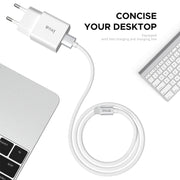 IVON AD-35 2 in 1 18W QC3.0 USB Port Travel Charger + 1m USB to Micro USB Data Cable Set, EU Plug(White)