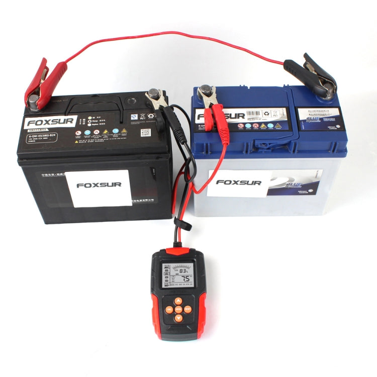 FOXSUR FBT200 12V / 24V Car Battery Tester (Red)