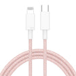 27W PD USB-C / Type-C to 8 Pin Fast Charging Braided Data Cable, Cable Length: 1m(Pink) - 2 in 1 Cable by PMC TechLife | Online Shopping South Africa | PMC TechLife