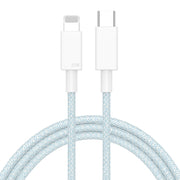 27W PD USB-C / Type-C to 8 Pin Fast Charging Braided Data Cable, Cable Length: 1m(Blue)
