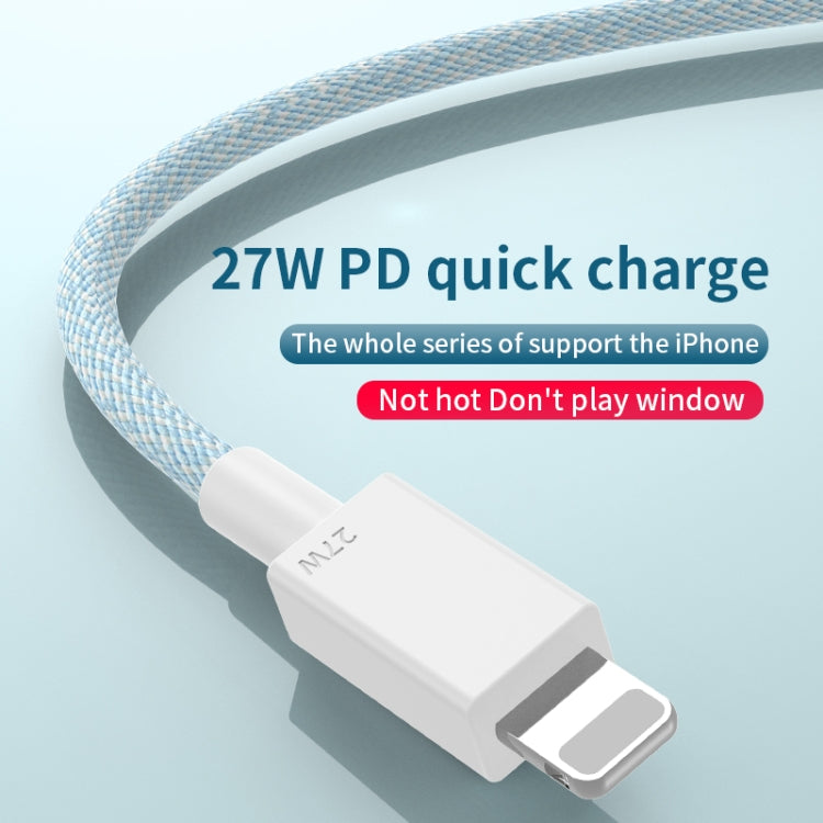 27W PD USB-C / Type-C to 8 Pin Fast Charging Braided Data Cable, Cable Length: 1m(Grey)
