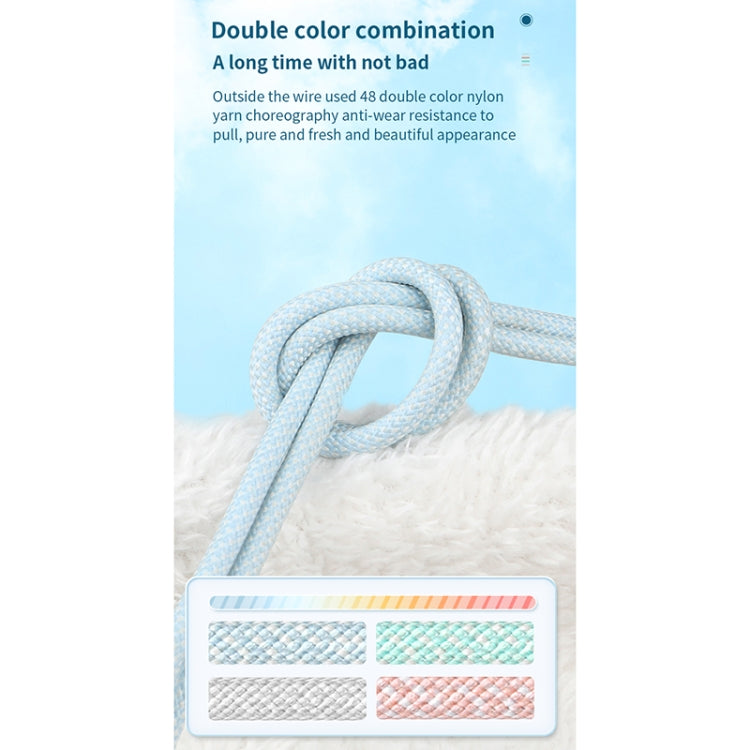 27W PD USB-C / Type-C to 8 Pin Fast Charging Braided Data Cable, Cable Length: 1m(Grey)
