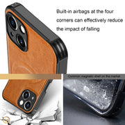 For iPhone 13 Crazy Horse Cowhide Leather Magnetic Phone Case(Blue)