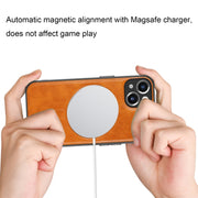 For iPhone 13 Crazy Horse Cowhide Leather Magnetic Phone Case(Blue)