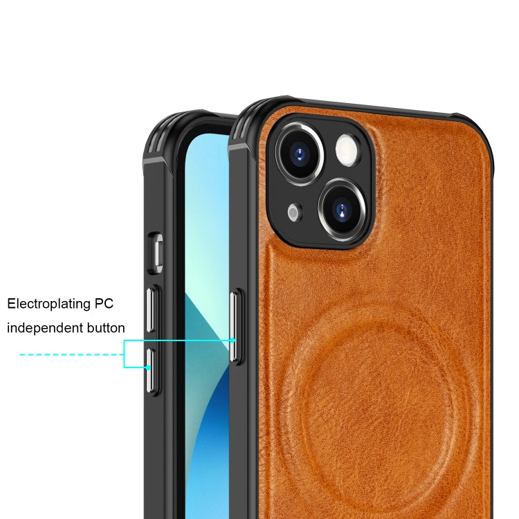 For iPhone 13 Crazy Horse Cowhide Leather Magnetic Phone Case(Blue)