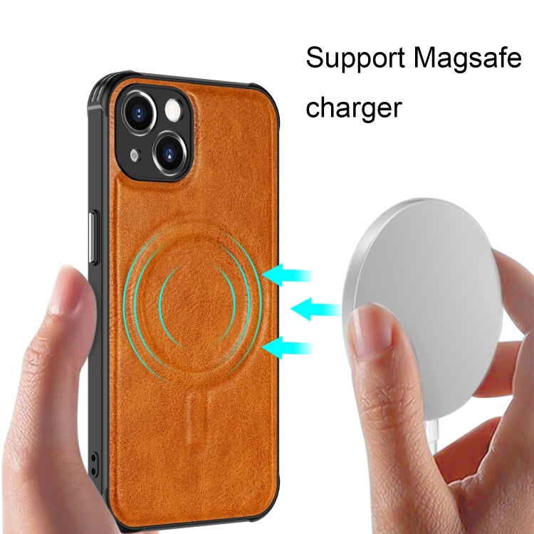 For iPhone 13 Crazy Horse Cowhide Leather Magnetic Phone Case(Blue)