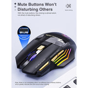 iMICE GW-X7 2.4G + Bluetooth Dual Mode 7-button Silent Rechargeable Wireless Gaming Mouse with Colorful RGB Lights(Black)