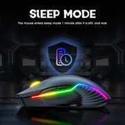 ONIKUMA CW905 2.4G RGB Lighting Wireless Mouse(Black)