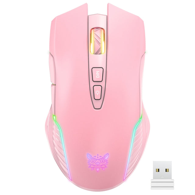 ONIKUMA CW905 2.4G RGB Lighting Wireless Mouse(Pink)