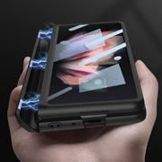 For Samsung Galaxy Z Fold3 5G GKK Integrated Magnetic Full Coverage Phone Flip Case with Pen Slot(Silver)