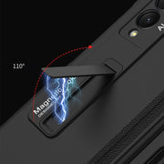 For Samsung Galaxy Z Fold3 5G GKK Integrated Magnetic Full Coverage Phone Flip Case with Pen Slot(Mist Gold)