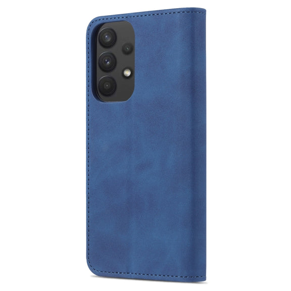 For Samsung Galaxy A53 5G AZNS Skin Feel Calf Texture Horizontal Flip Leather Phone Case(Blue)