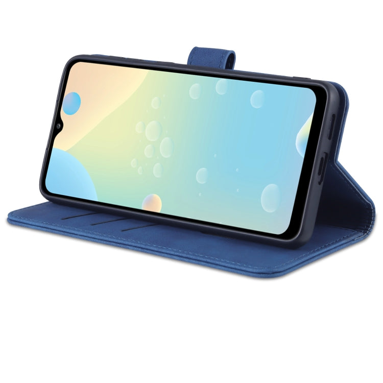 For Samsung Galaxy A53 5G AZNS Skin Feel Calf Texture Horizontal Flip Leather Phone Case(Blue)