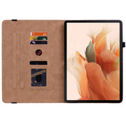 For Samsung Galaxy Tab S8+ / Tab S7+ Color Weave Texture Flip Leather Tablet Case with Holder(Brown)