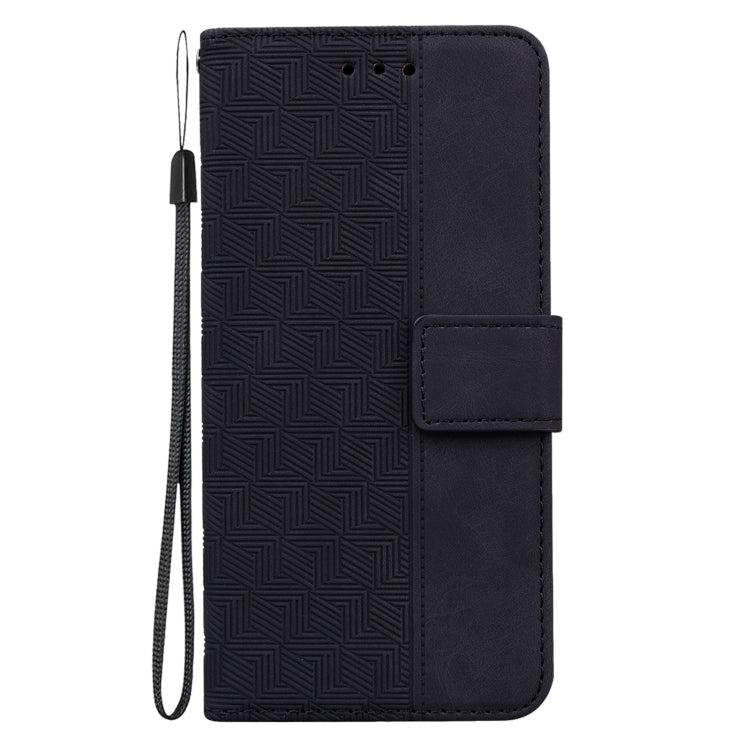 For Tecno Spark 7 Geometric Embossed Leather Phone Case(Black)