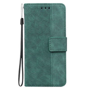 For OnePlus 10 Pro 5G Geometric Embossed Leather Phone Case(Green)