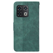 For OnePlus 10 Pro 5G Geometric Embossed Leather Phone Case(Green)