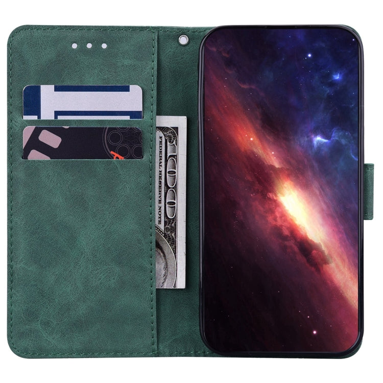 For OnePlus 10 Pro 5G Geometric Embossed Leather Phone Case(Green)