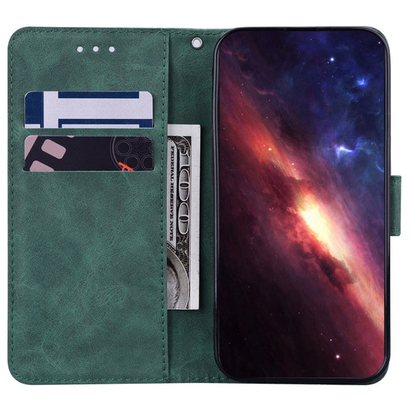 For OnePlus 10 Pro 5G Geometric Embossed Leather Phone Case(Green)