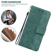 For OnePlus 10 Pro 5G Geometric Embossed Leather Phone Case(Green)
