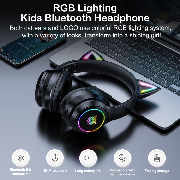 ONIKUMA B90 RGB Lighting Wireless Bluetooth Headphone(Black)
