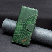 For Samsung Galaxy A23 5G Matching Color Crocodile Texture Leather Phone Case(Green)