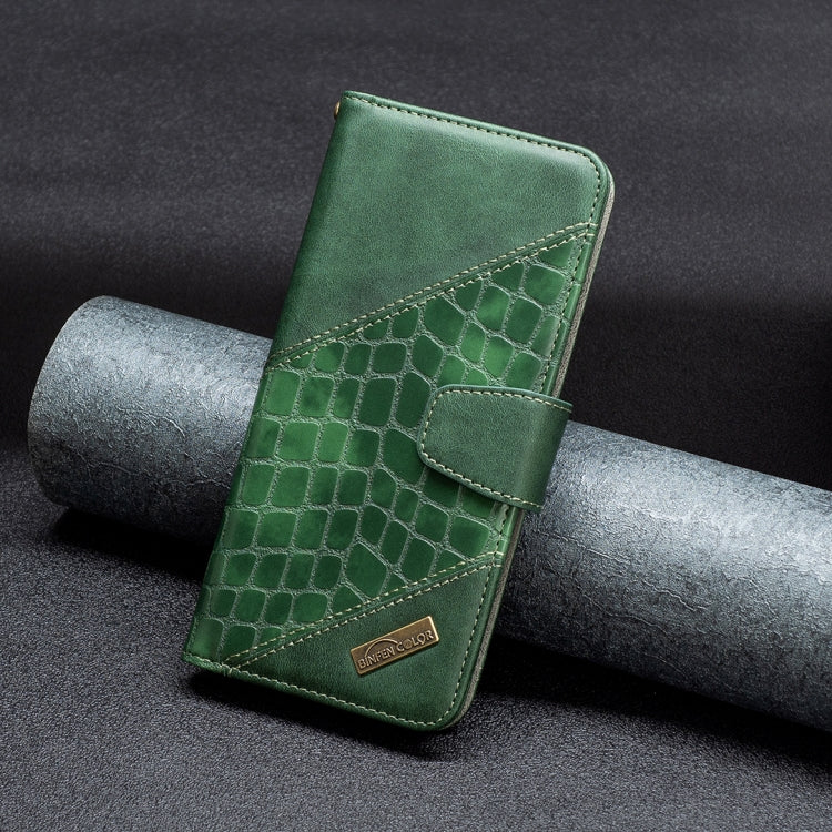 For Samsung Galaxy A23 5G Matching Color Crocodile Texture Leather Phone Case(Green)